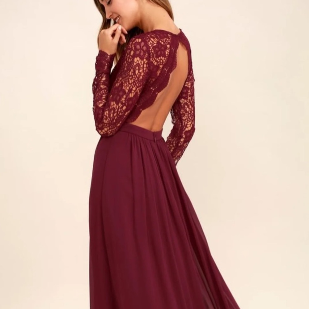 Lulus awaken my love burgundy dress small